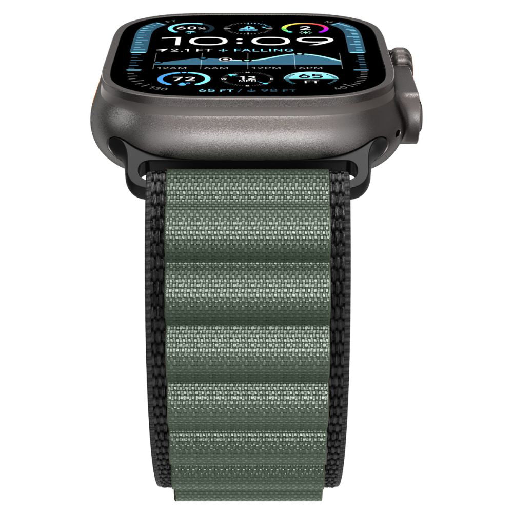 Spigen WBF1 Strap for Apple Watch 49mm / 46mm / 45mm / 44mm Series, Black Green AMP10223