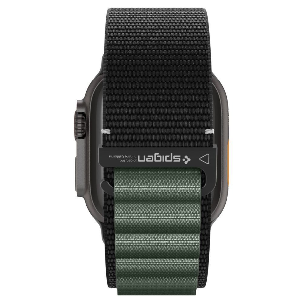 Spigen WBF1 Strap for Apple Watch 49mm / 46mm / 45mm / 44mm Series, Black Green AMP10223