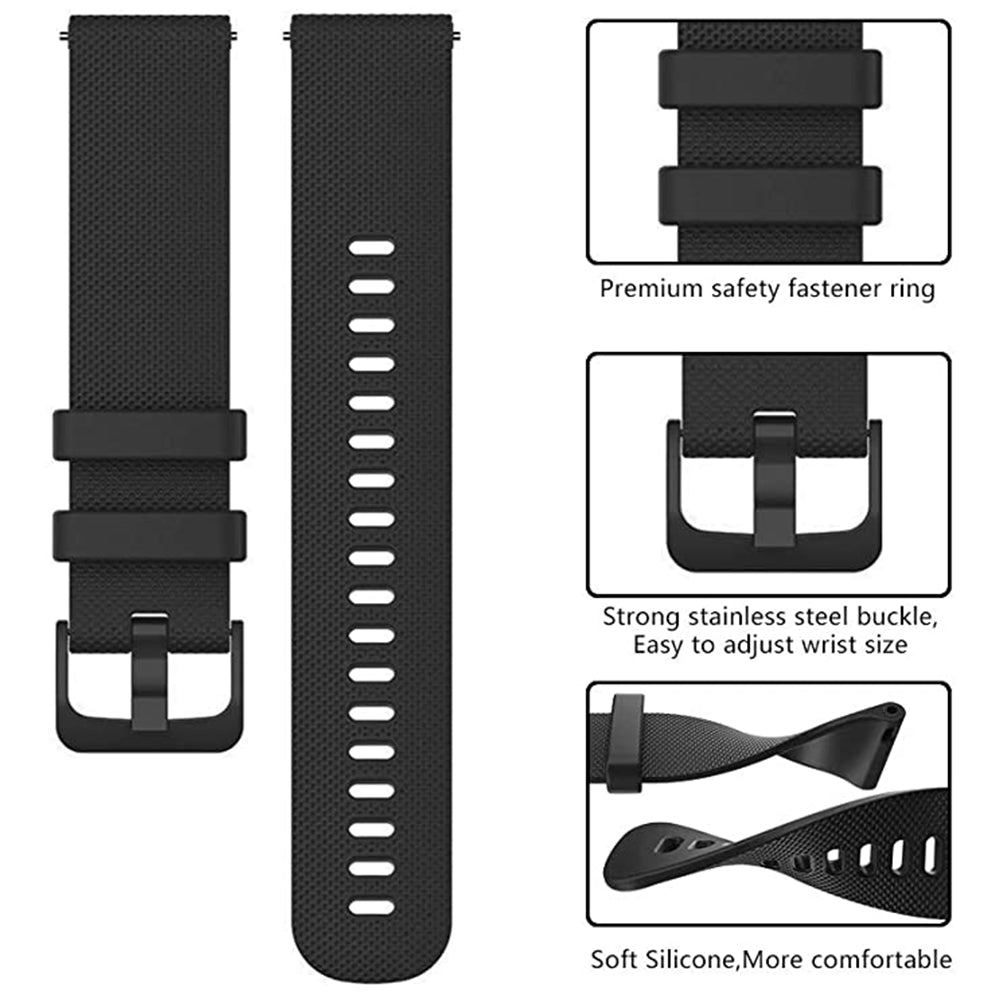 Λουράκι Techsuit W006 για Samsung Galaxy Watch / Huawei Watch Series, 20mm, Μαύρο