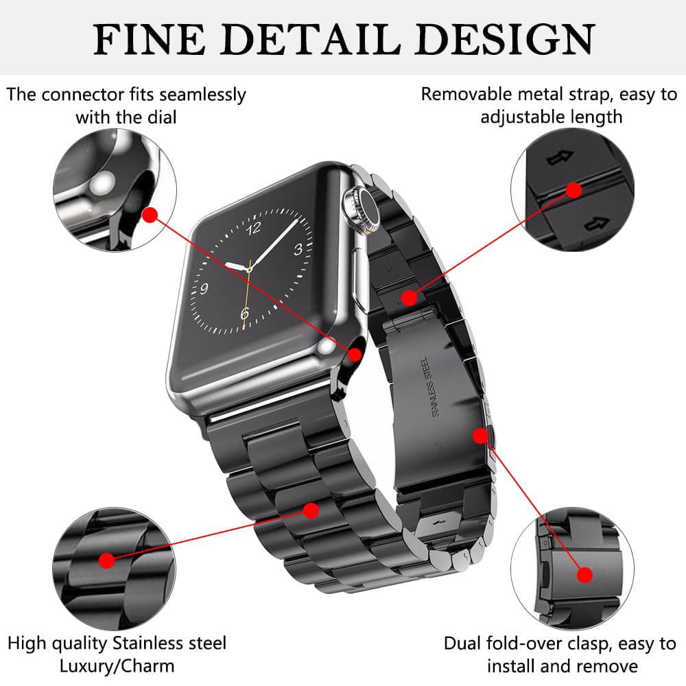 Λουράκι Techsuit W036 για Apple Watch 49mm / 46mm / 45mm / 44mm / 42mm Series, Μαύρο
