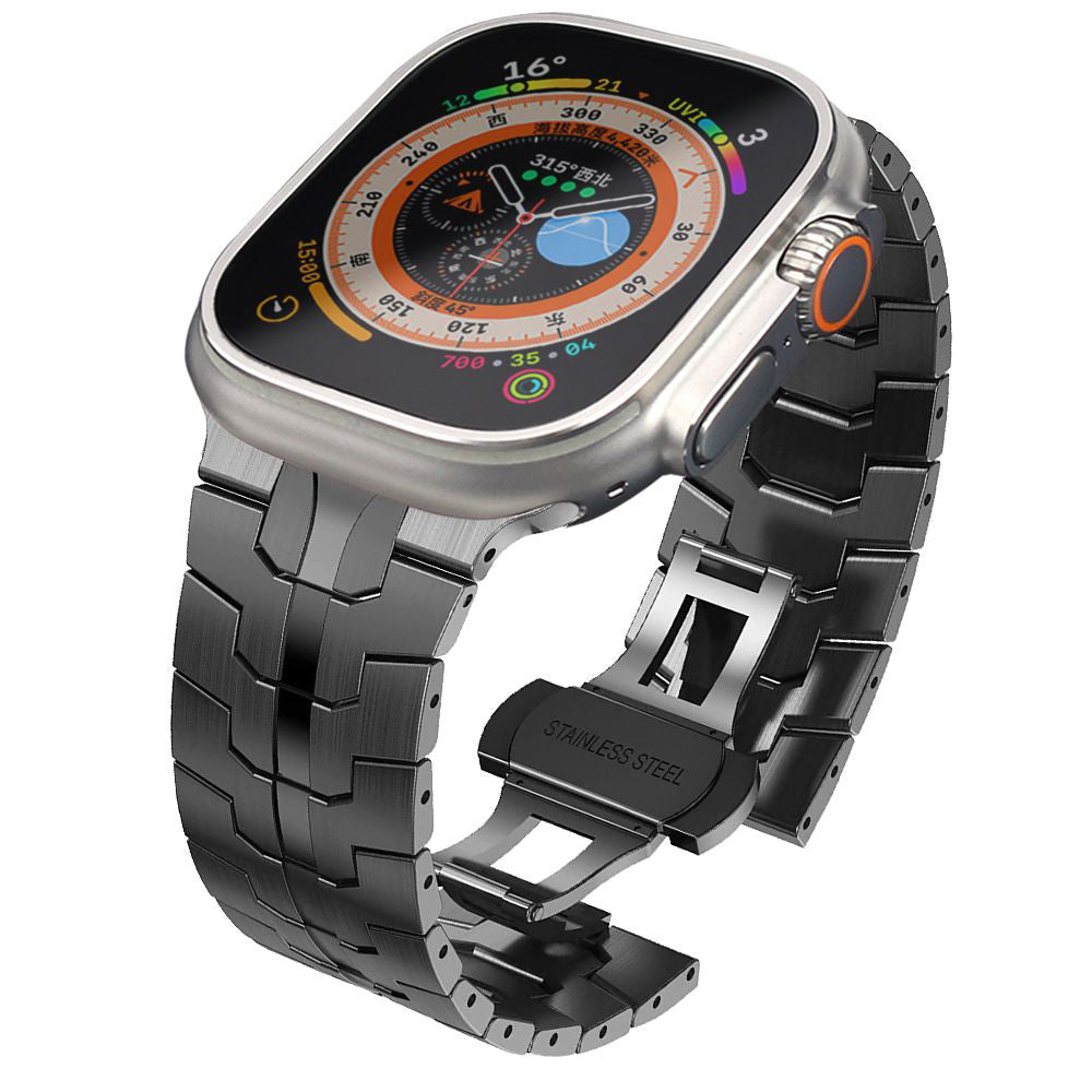 Techsuit W063 Strap for Apple Watch 49mm / 46mm / 45mm / 44mm / 42mm Series, Black Orange