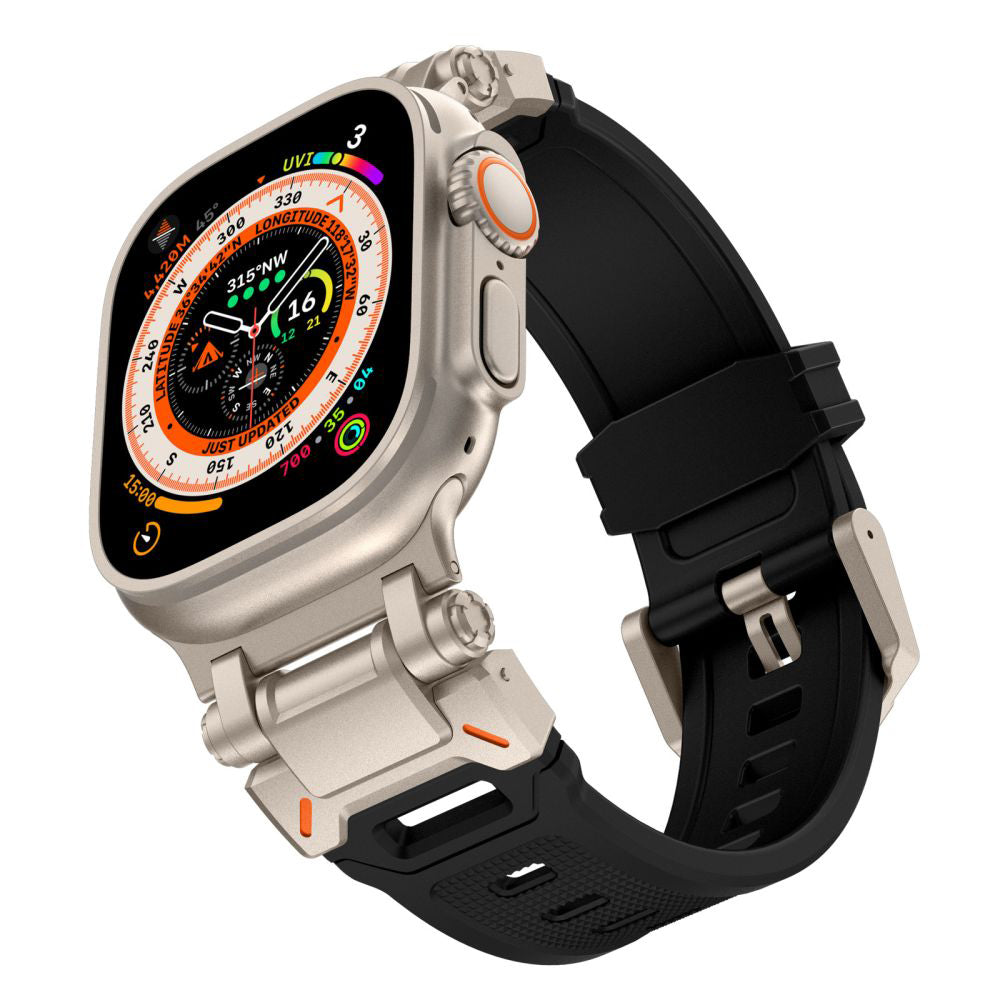 Λουράκι Techsuit W064 για Apple Watch 49mm / 46mm / 45mm / 44mm / 42mm Series, Μαύρο Ασημί