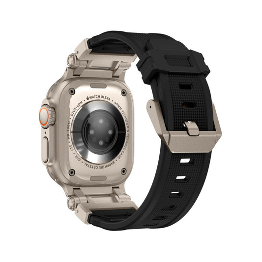 Λουράκι Techsuit W064 για Apple Watch 49mm / 46mm / 45mm / 44mm / 42mm Series, Μαύρο Ασημί