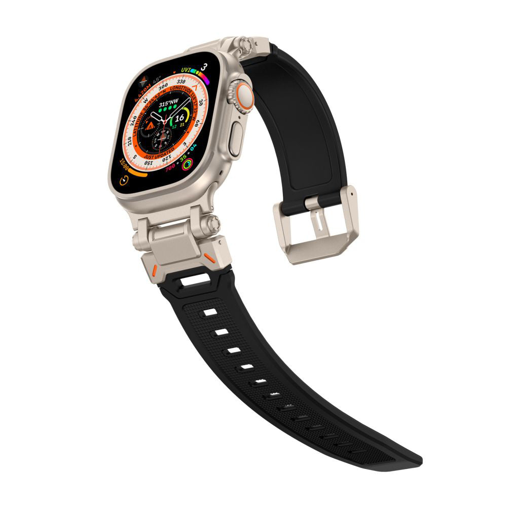 Λουράκι Techsuit W064 για Apple Watch 49mm / 46mm / 45mm / 44mm / 42mm Series, Μαύρο Ασημί