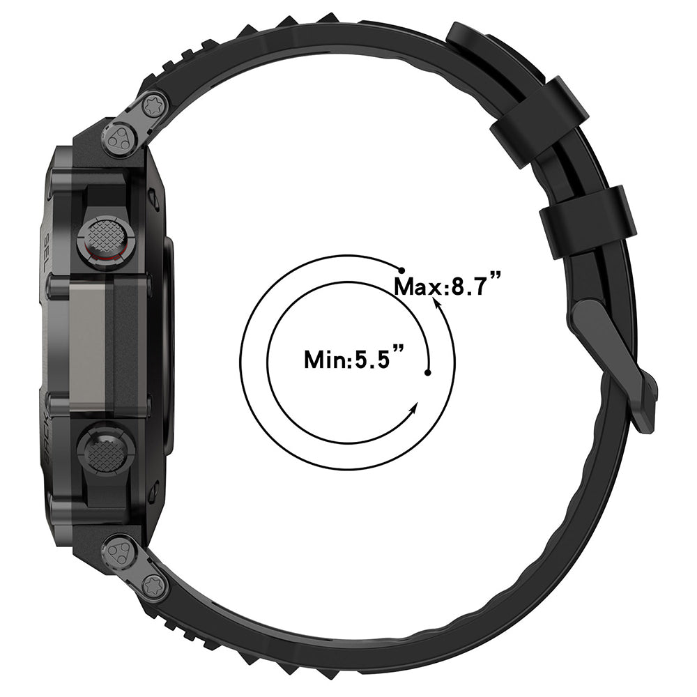 Λουράκι Techsuit W067 για Amazfit T-Rex Ultra, Μαύρο