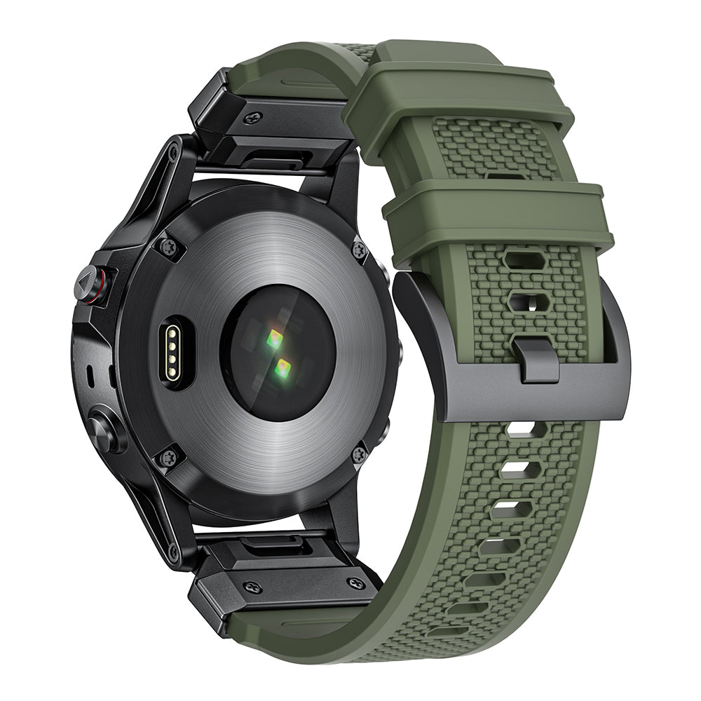 Techsuit W068 Strap for Garmin Watch Fenix Series, 26mm, Black Orange