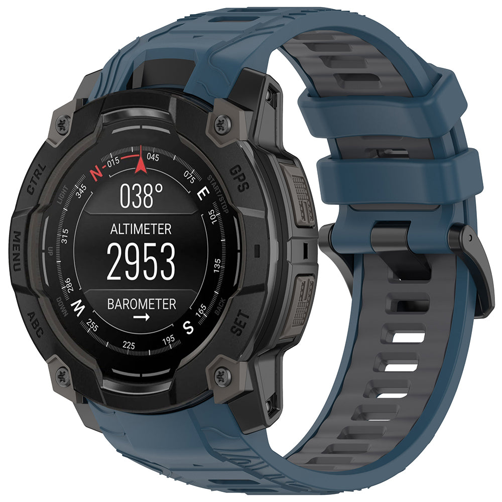 Λουράκι Techsuit W077 για Garmin Instinct 3 50mm Solar / Instinct 3 50mm, Μπλε Ναυτικό