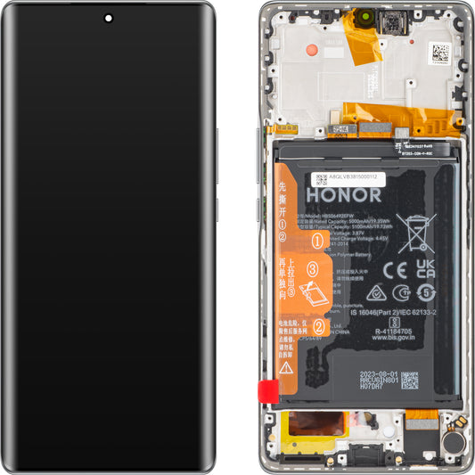 Οθόνη αφής Οθόνη αφής Honor Magic5 Lite, με πλαίσιο και μπαταρία, Titanium Silver, Service Pack 0235AEMY