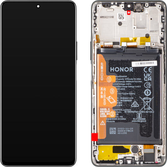 Οθόνη αφής Οθόνη αφής Honor Magic4 Lite, με πλαίσιο και μπαταρία, μαύρο μεσάνυχτα, πακέτο σέρβις 0235ABSK