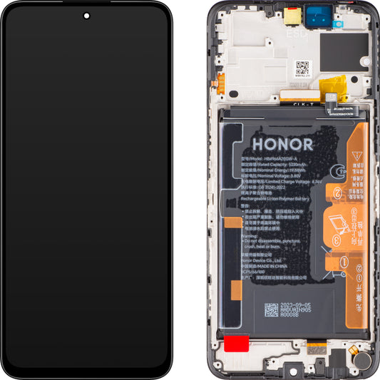 Οθόνη αφής Οθόνη αφής Honor 90 Smart / X7b 4G, με πλαίσιο και μπαταρία, Μαύρο (Μαύρο μεσάνυχτα), πακέτο σέρβις 0235AHDQ