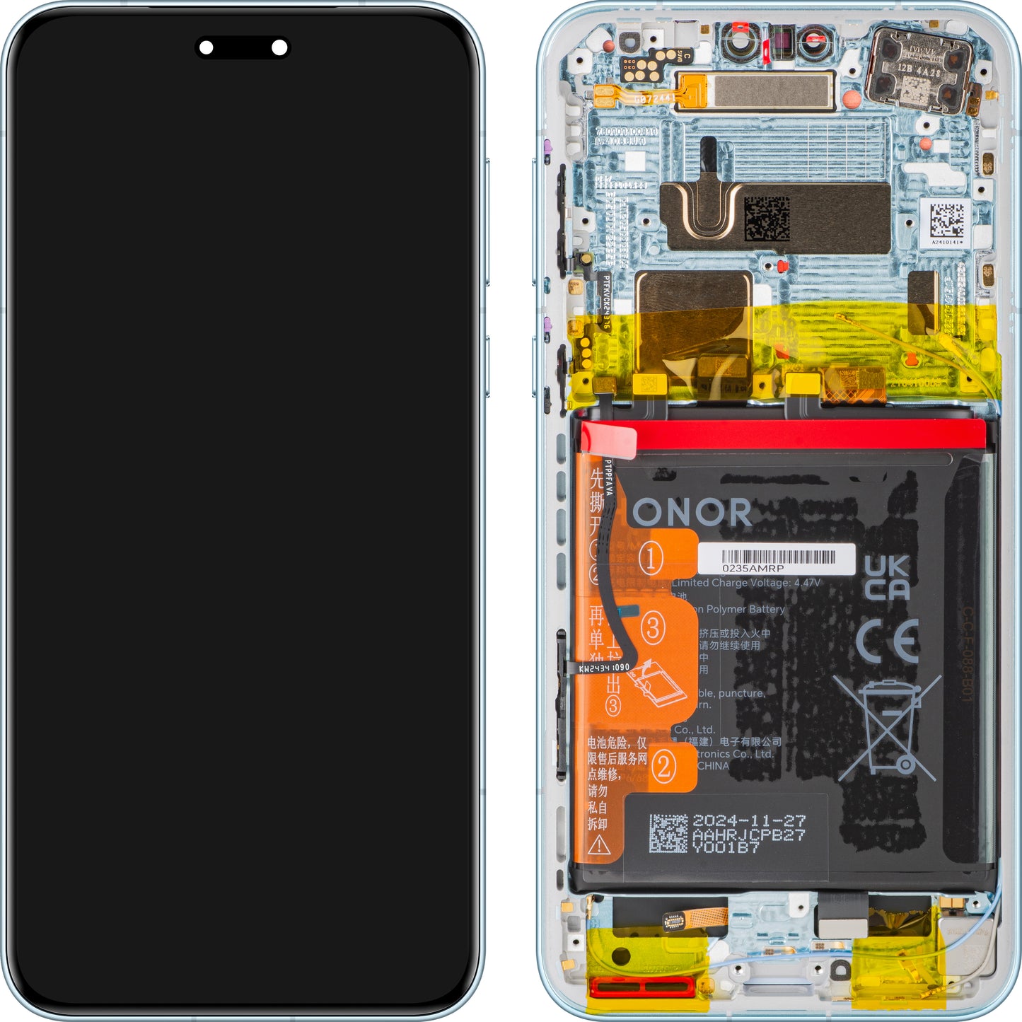 Οθόνη με οθόνη αφής Honor Magic7 Pro, με Πλαίσιο και Μπαταρία, Μπλε (Breeze Blue), Service Pack 0235AMRP