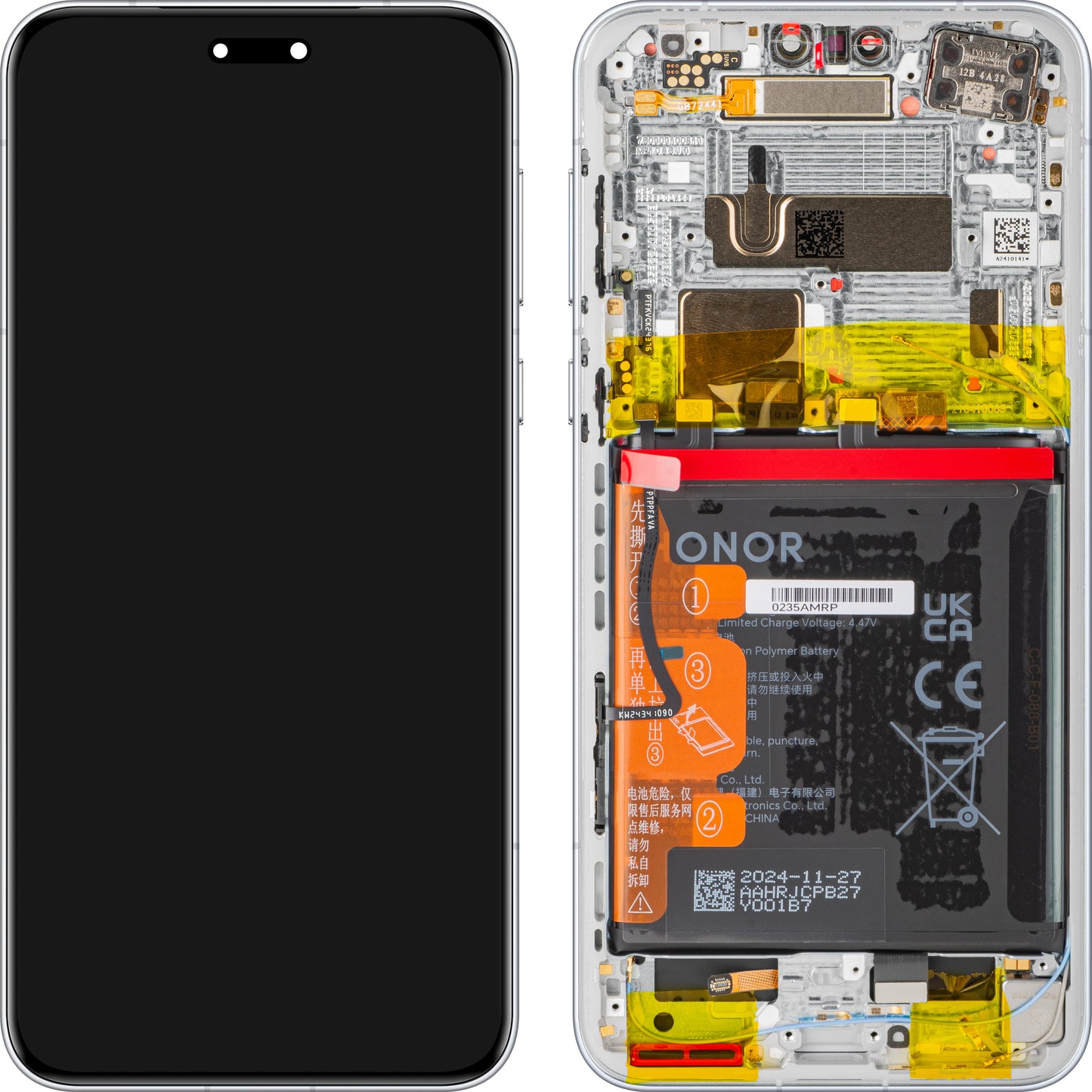 Οθόνη με Αφή Honor Magic7 Pro, με Πλαίσιο και Μπαταρία, Γκρι (Lunar shadow Grey), Service Pack 0235AMRN