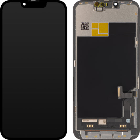 JK Οθόνη αφής για Apple iPhone 13, με πλαίσιο, OLED IC Κινητή έκδοση, Μαύρο