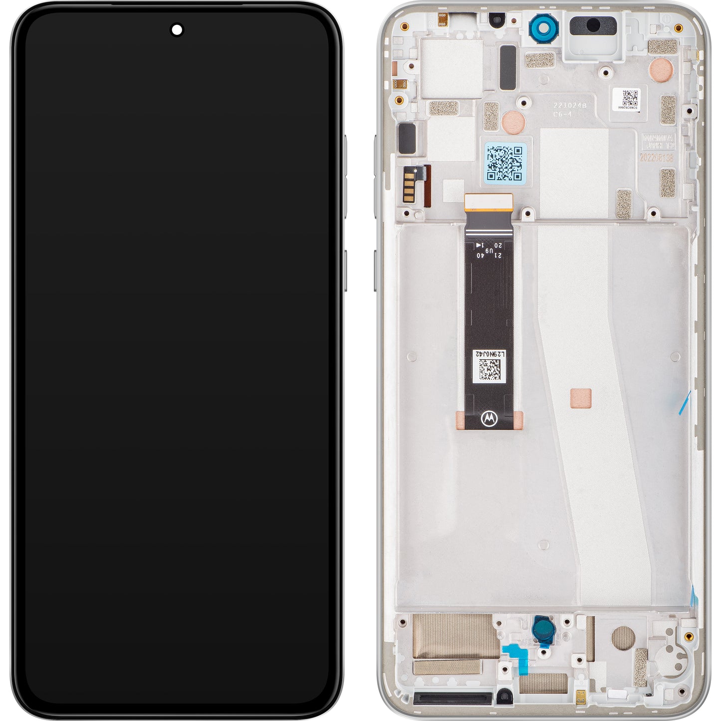 Οθόνη αφής Motorola Edge 30 Neo, με πλαίσιο, ασημί (Ice Palace), πακέτο σέρβις 5D68C21404