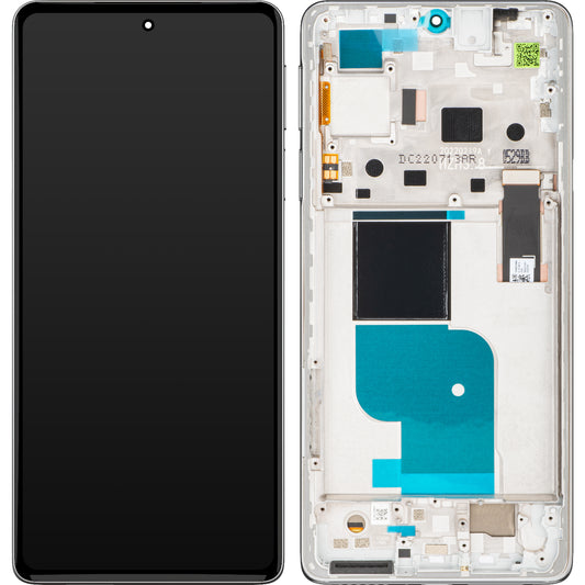 Οθόνη αφής Motorola Edge 30 Pro, με πλαίσιο, ασημί (Stardust White), πακέτο σέρβις 5D68C20277