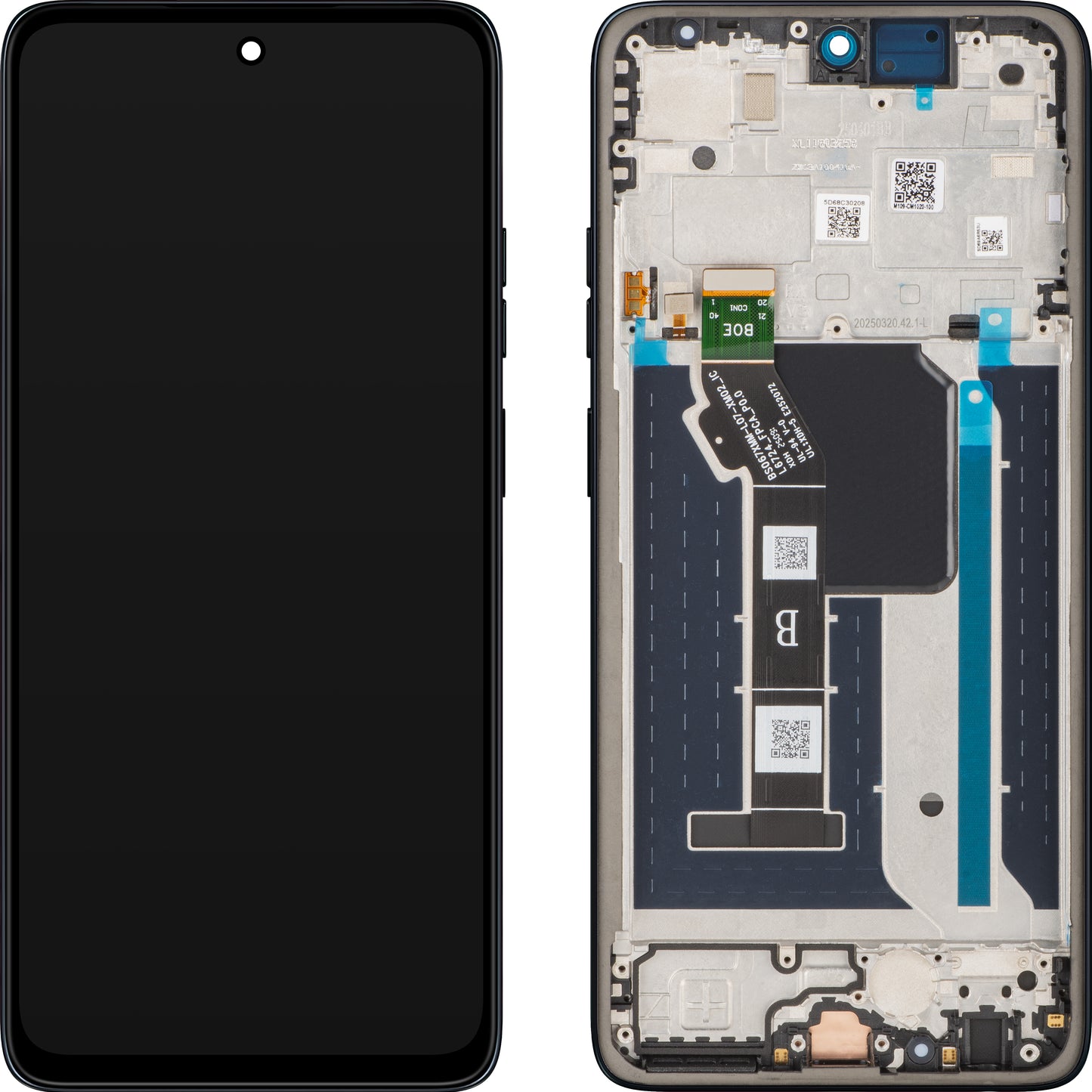 Οθόνη με Αφή Motorola Moto G56, με Πλαίσιο, Μπλε Μαργαριτάρι (Black Oyster), Service Pack 5D68C30208