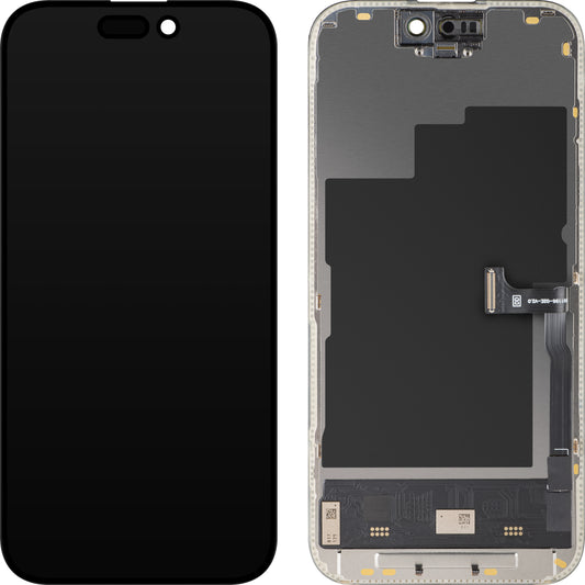 Οθόνη με Αφής MP συμβατή με Apple iPhone 15 Pro, με Πλαίσιο, Έκδοση Soft OLED FHD 120Hz Diagnostic, Μαύρη