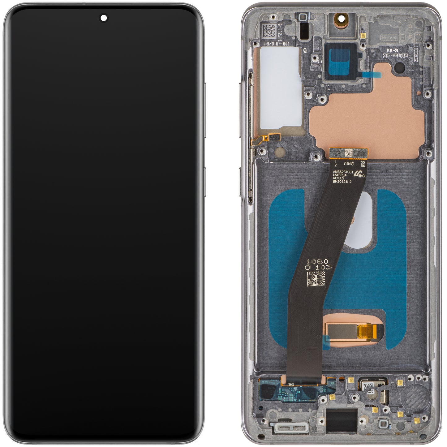 Οθόνη με Touchscreen MP συμβατή με Samsung Galaxy S20 5G G981 / S20 G980, με Πλαίσιο, Έκδοση OLED, Μαύρο