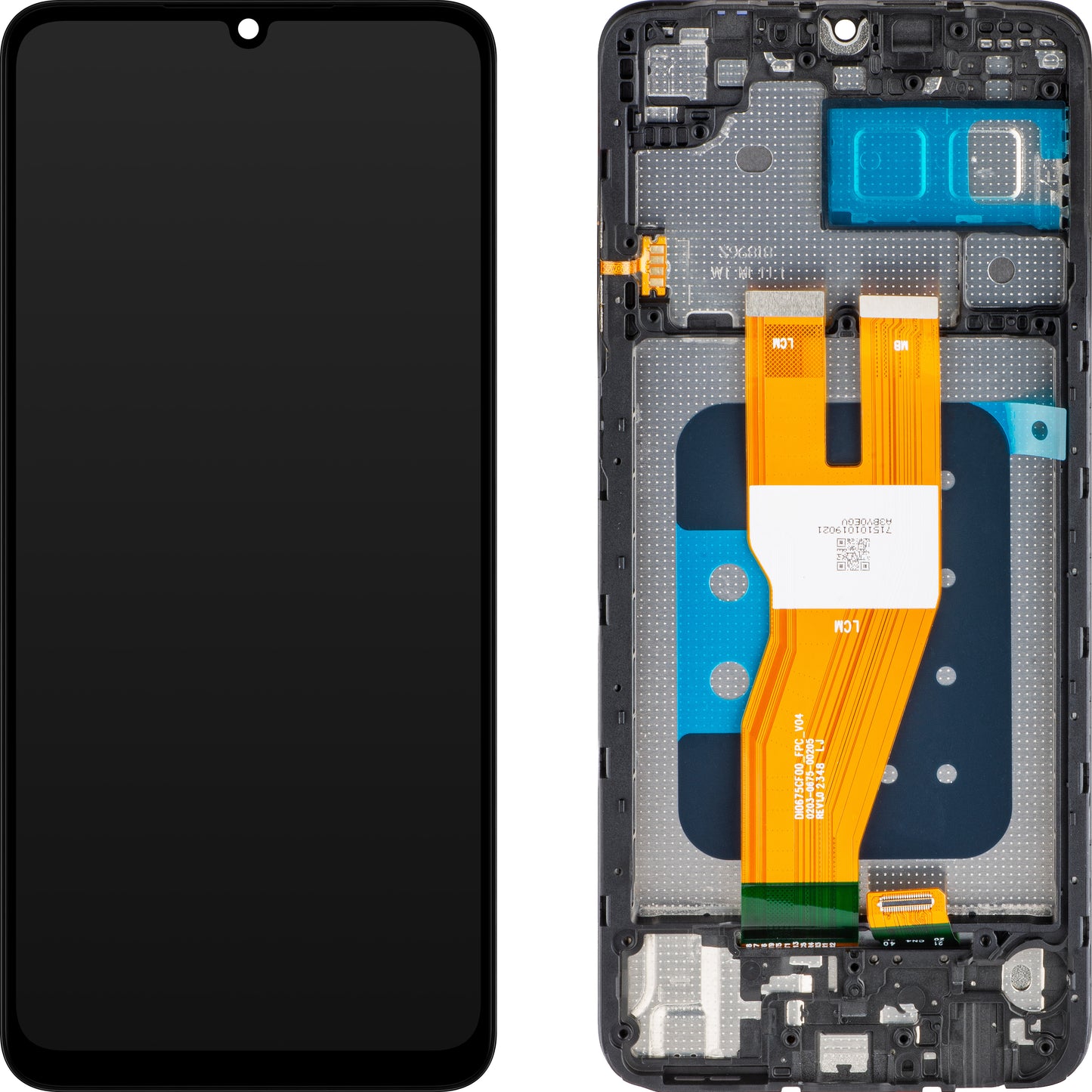 Οθόνη με Touchscreen MP συμβατή με Samsung Galaxy A05 A055, με πλαίσιο, μαύρο, ανταλλαγή