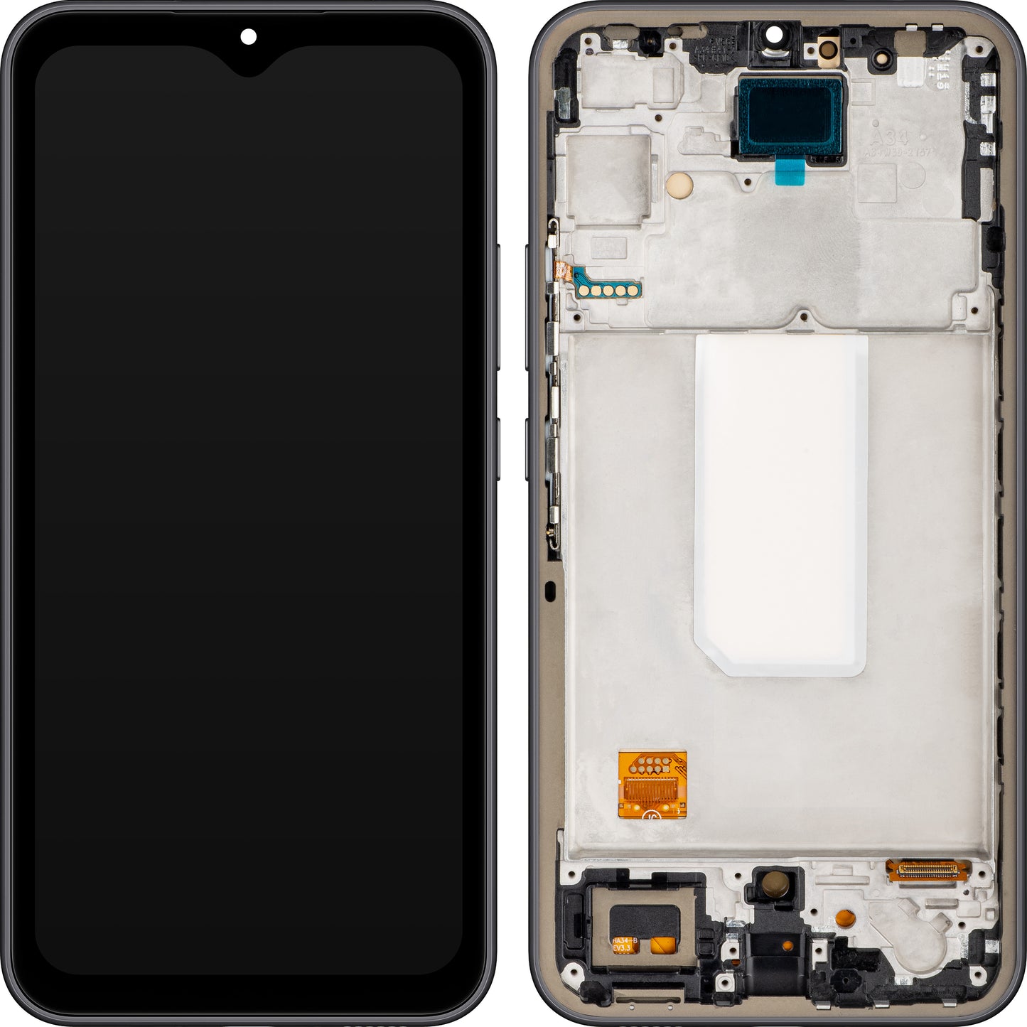 Οθόνη με Touchscreen MP συμβατή με Samsung Galaxy A34 A346, με Πλαίσιο, Έκδοση OLED, Μαύρο, Ανταλλαγή
