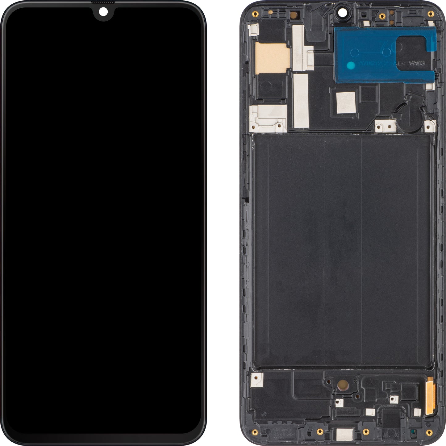 Οθόνη αφής MP συμβατή με Samsung Galaxy A70 A705, με πλαίσιο, έκδοση OLED, Μαύρο