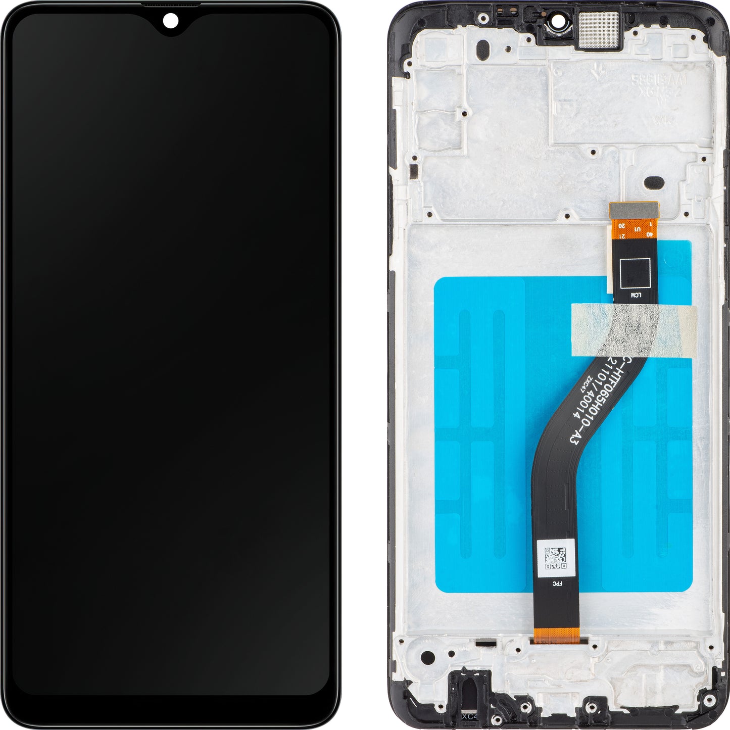 Οθόνη αφής MP συμβατή με Samsung Galaxy A20s A207, με πλαίσιο, Μαύρο