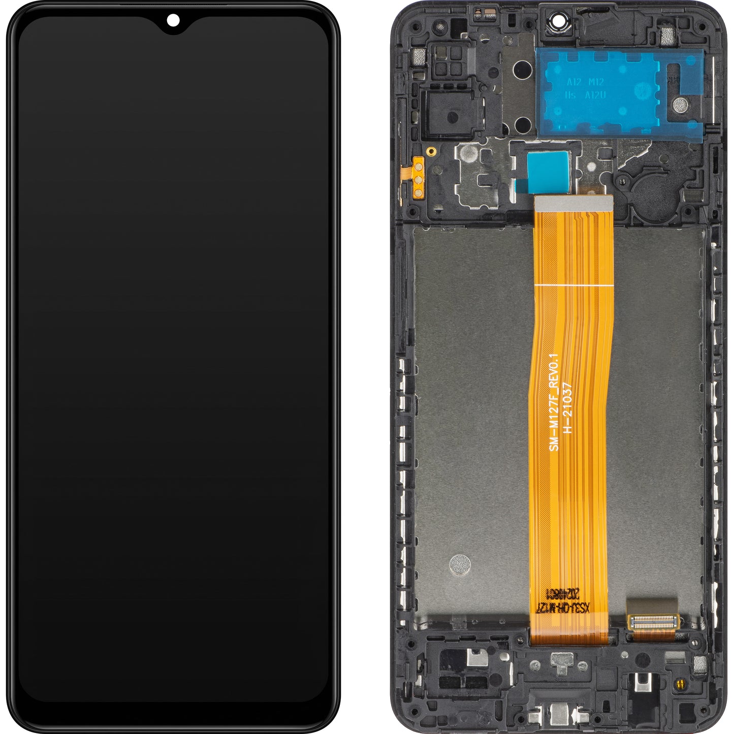 Οθόνη αφής MP συμβατή με Samsung Galaxy M12 M127, με πλαίσιο, Μαύρο