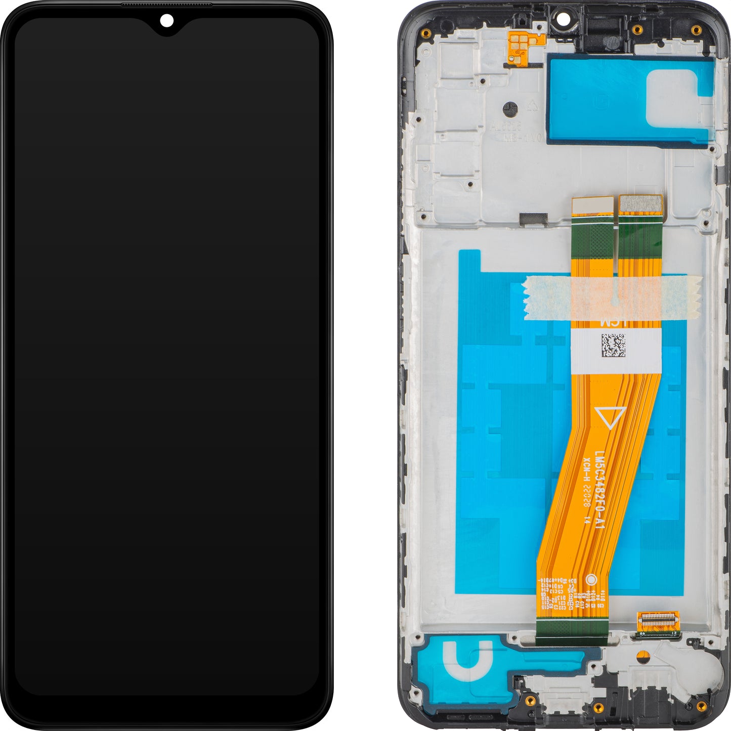 Οθόνη με Touchscreen MP συμβατή με Samsung Galaxy A03s A037, με πλαίσιο, έκδοση F, μαύρο, ανταλλαγή