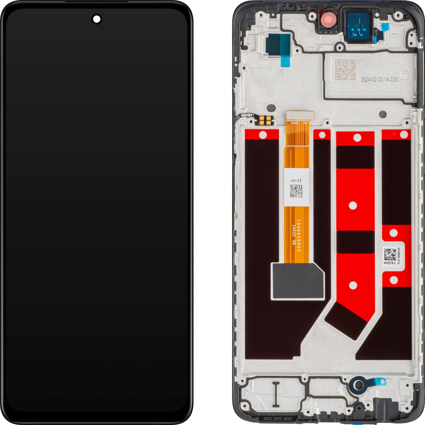 Οθόνη αφής Oppo A58 4G, με πλαίσιο, μαύρο, Service Pack 621029000089