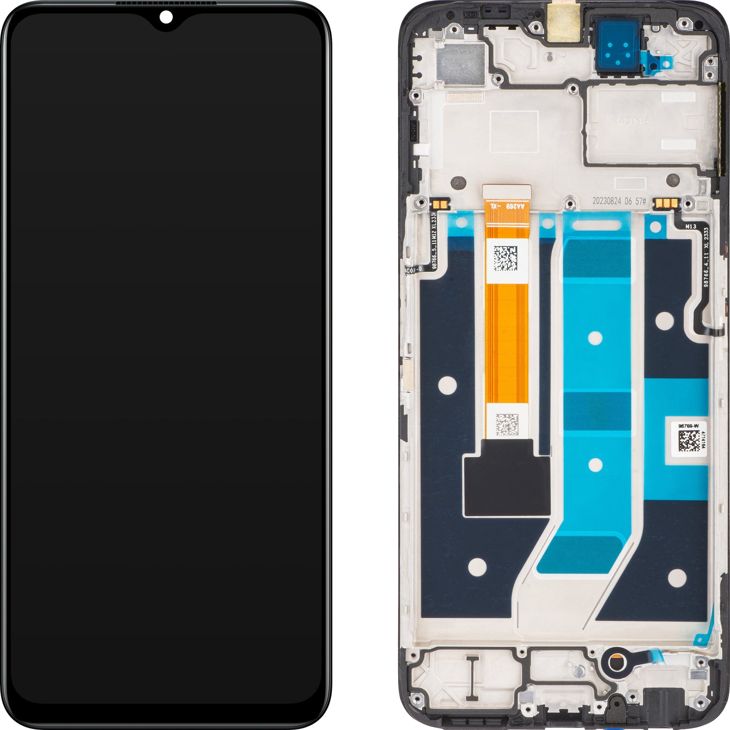 Oppo A78 5G Touchscreen Display, with Frame, Black, Service Pack 4130428