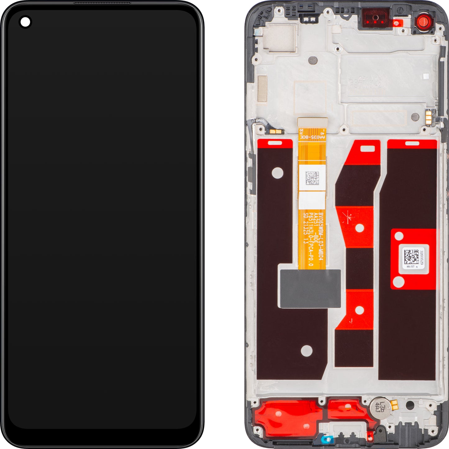 Display με Touchscreen Oppo A55, με Πλαίσιο, Μαύρο (Starry Black), Service Pack 4908581