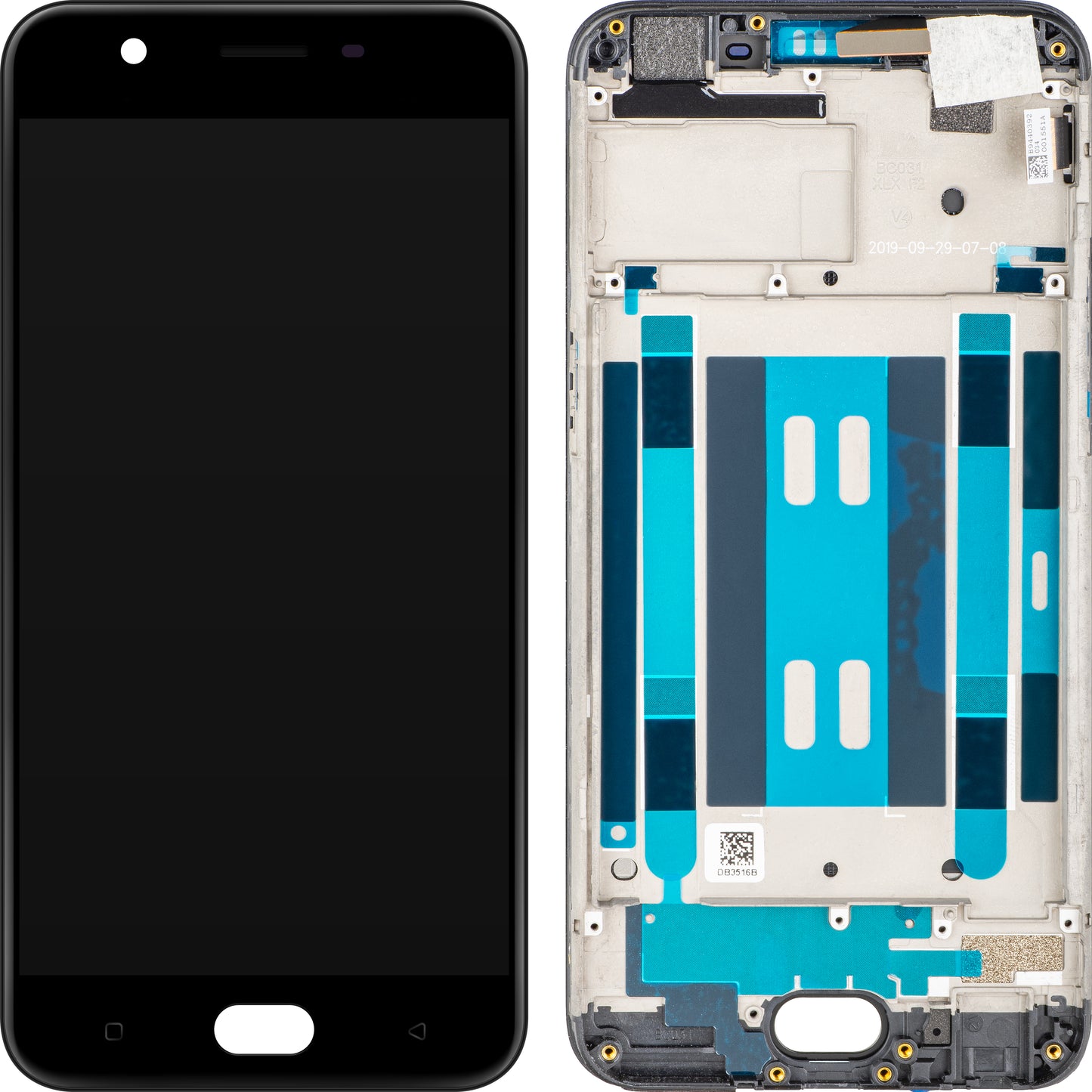 Display με Touchscreen Oppo A57 (2016), με Πλαίσιο, Μαύρο, Service Pack 4900958