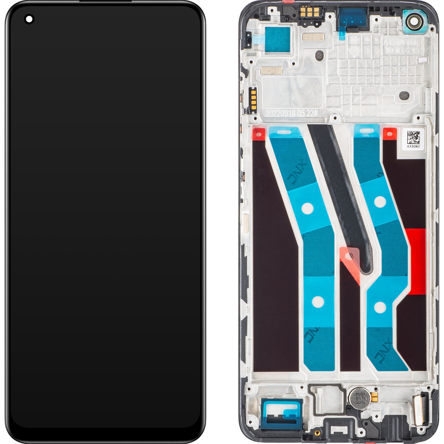 Touchscreen Display Realme 10, with Frame, Black, Service Pack 4130359