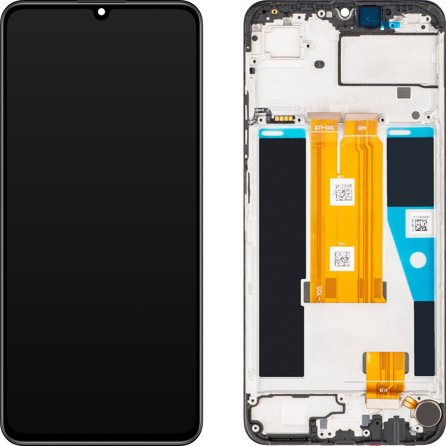 Οθόνη αφής Realme C63 / C61, με πλαίσιο, Μαύρο, Service Pack 621029000208
