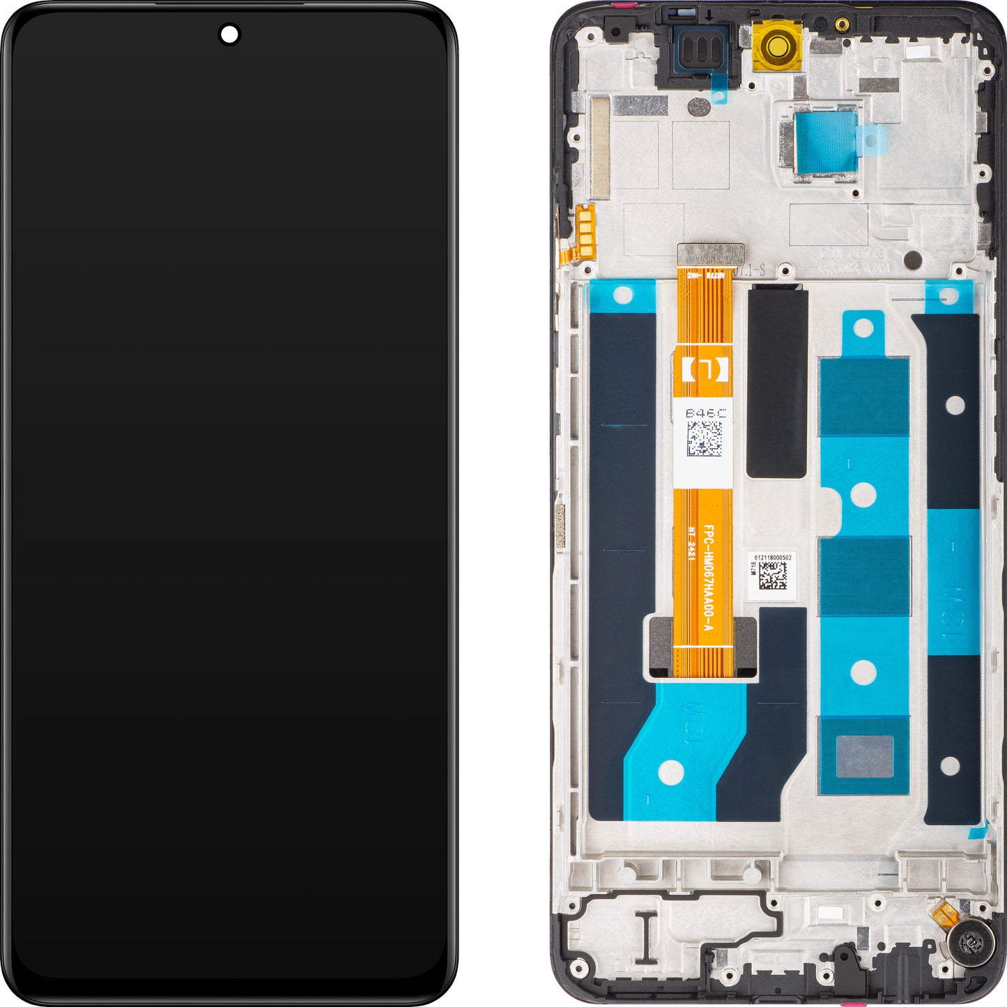 Οθόνη αφής Realme 12x, με πλαίσιο, λαμπερό μαύρο, Service Pack 621029000186