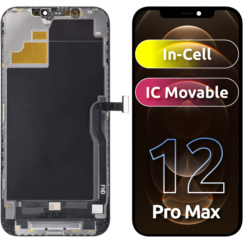 Οθόνη αφής ZY για Apple iPhone 12 Pro Max, με πλαίσιο, έκδοση κινητής οθόνης LCD με ενσωματωμένο ολοκληρωμένο κύκλωμα, μαύρο