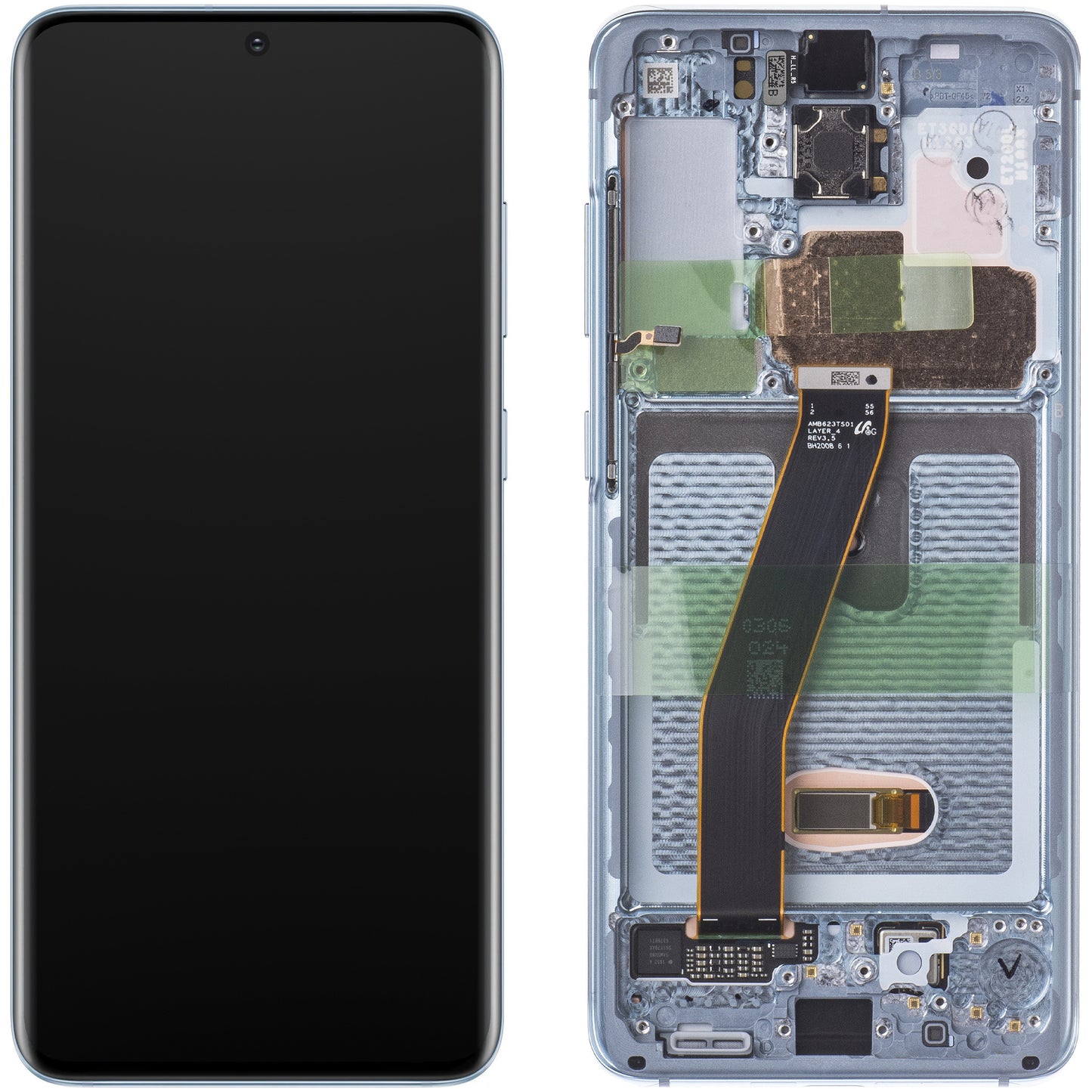 Οθόνη με οθόνη αφής Samsung Galaxy S20 5G G981 / S20 G980, με Πλαίσιο, Μπλε, Service Pack GH82-22131D