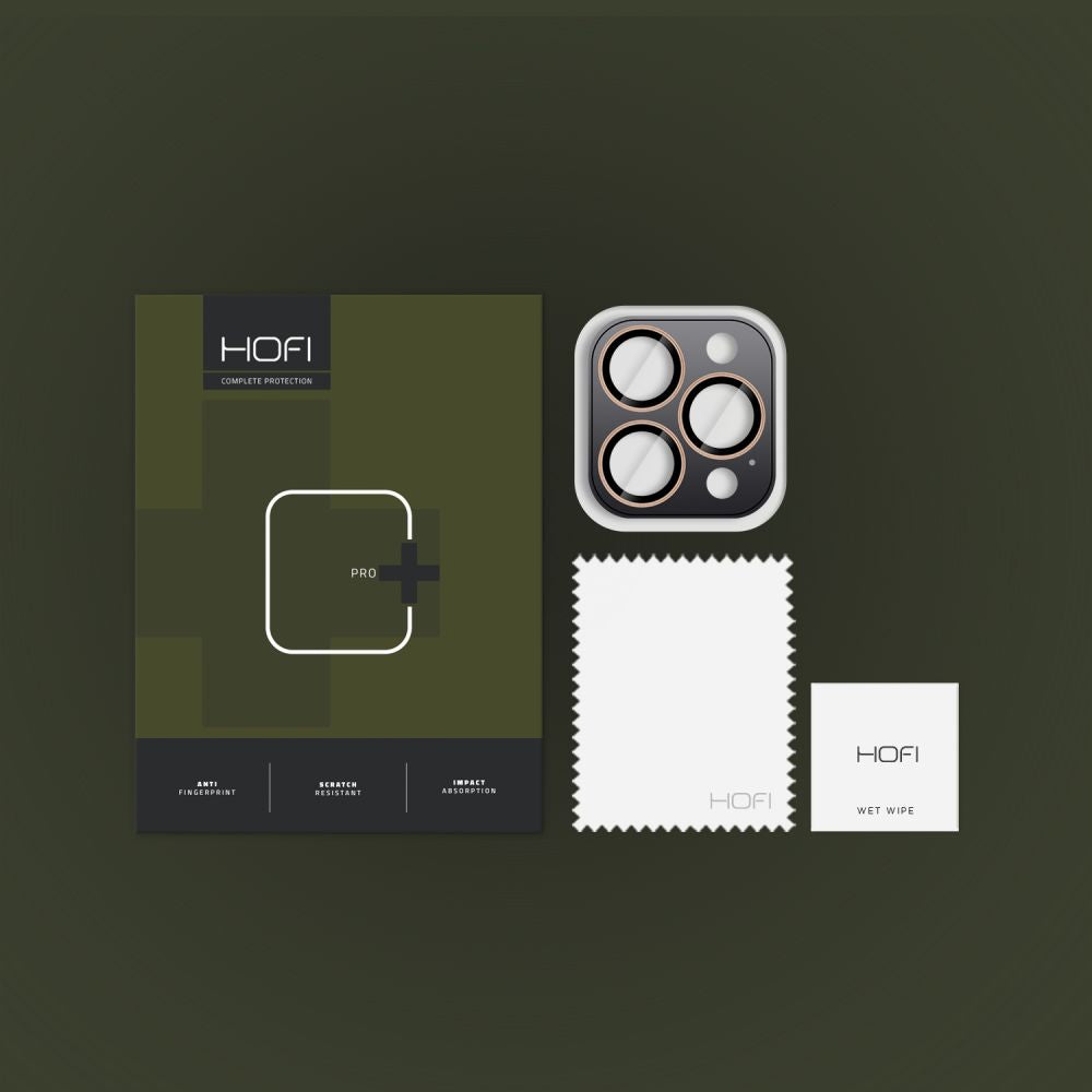 Προστατευτική μεμβράνη Πίσω κάλυμμα πίσω κάμερας HOFI CamRing PRO+ για Apple iPhone 16 Pro Max / 16 Pro, με προστασία από γυαλί, χρυσό