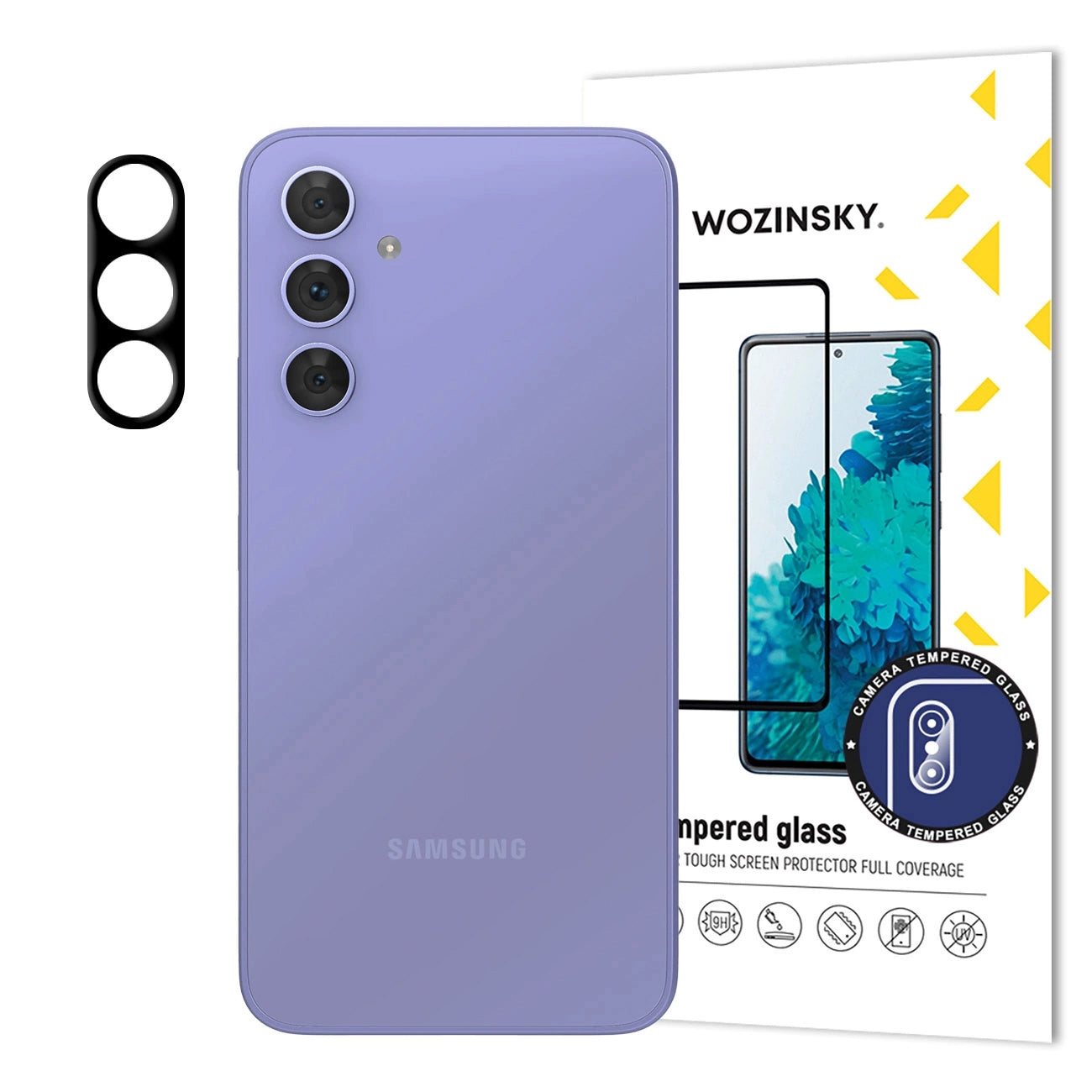 WZK Rear Camera Protective Film for Samsung Galaxy S25+ S936, Tempered Glass, Black