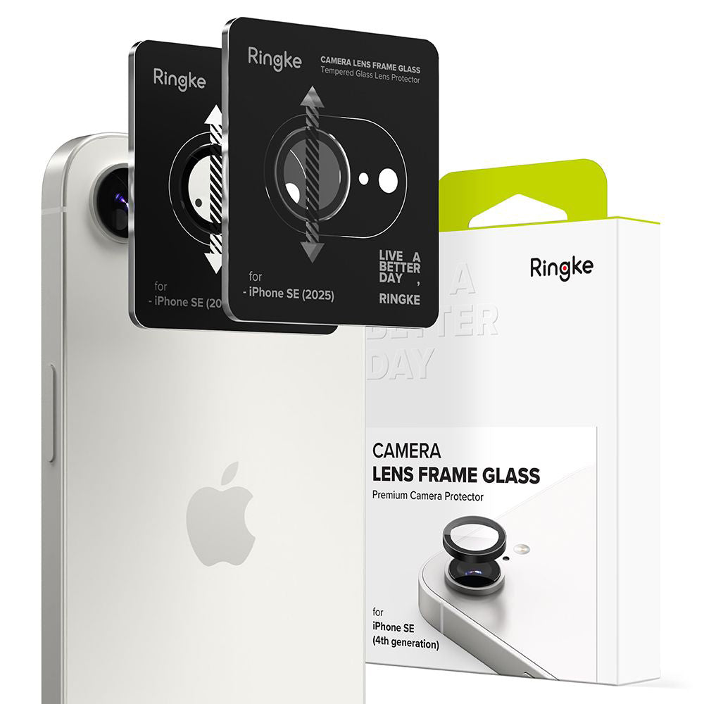 Προστατευτική Μεμβράνη Κάμερας Πίσω Ringke για Apple iPhone 17e / 16e, Ενισχυμένο Γυαλί, Σετ 2 τεμαχίων, Μαύρη