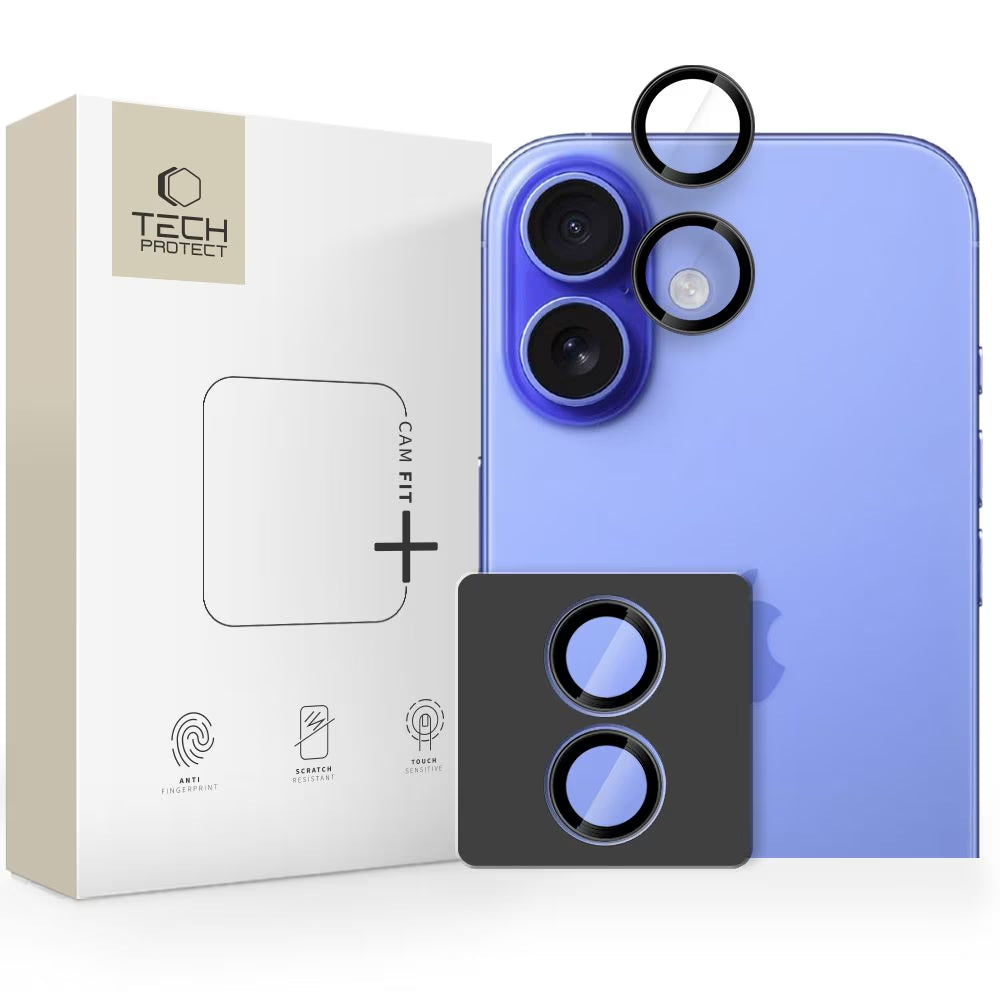 Προστατευτική Μεμβράνη Κάμερας Πίσω Tech-Protect CamRing Fit+ για Apple iPhone 17, Ενισχυμένο Γυαλί, Μαύρη