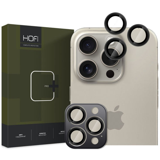 Protective Film Rear Camera Back Cover HOFI CamRing PRO+ for Apple iPhone 16 Pro Max / 16 Pro, Glass Protected, Black