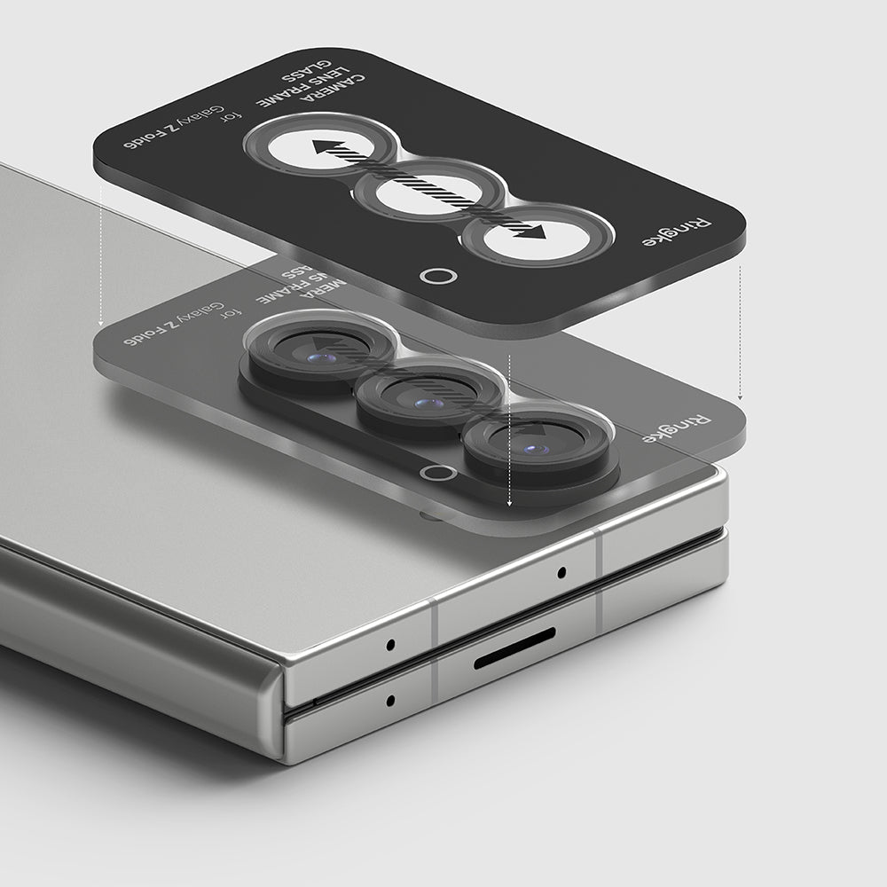 Προστατευτική Μεμβράνη Κάμερας Πίσω Ringke για Samsung Galaxy Z Fold6 F956, Ενισχυμένο Γυαλί, Σετ 2 τεμαχίων, Μαύρη