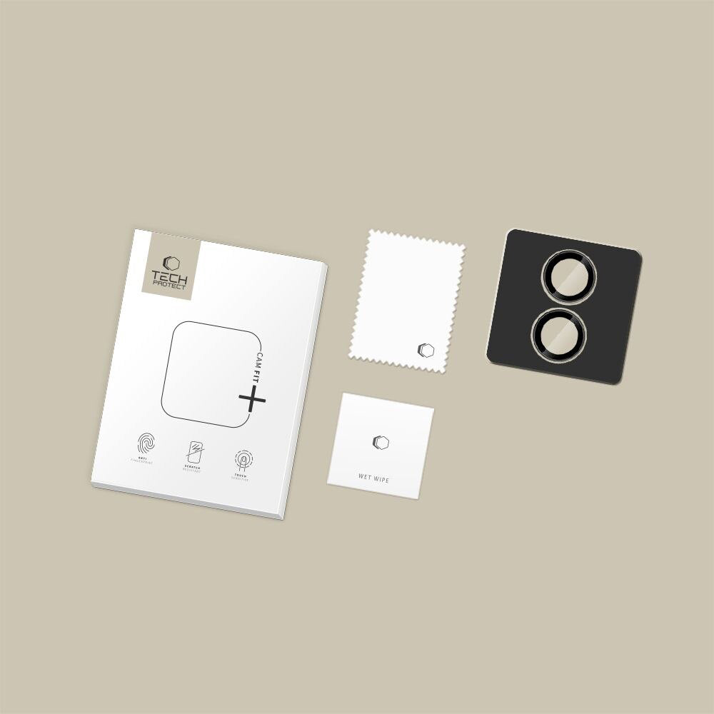 Προστατευτική Μεμβράνη Κάμερας Πίσω Tech-Protect CamRing Fit+ για Apple iPhone 17, Ενισχυμένο Γυαλί, Μαύρη