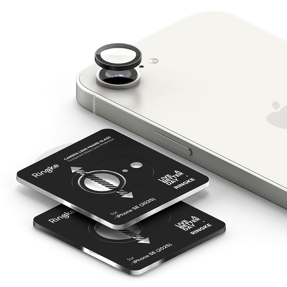 Προστατευτική Μεμβράνη Κάμερας Πίσω Ringke για Apple iPhone 17e / 16e, Ενισχυμένο Γυαλί, Σετ 2 τεμαχίων, Μαύρη
