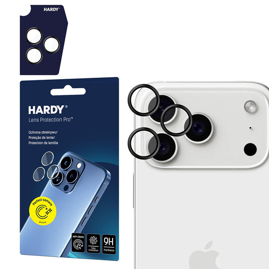 Προστατευτική Μεμβράνη Κάμερας Πίσω 3MK Hardy Protection Pro για Apple iPhone 17 Pro Max / 17 Pro, Ενισχυμένο Γυαλί, Μαύρη