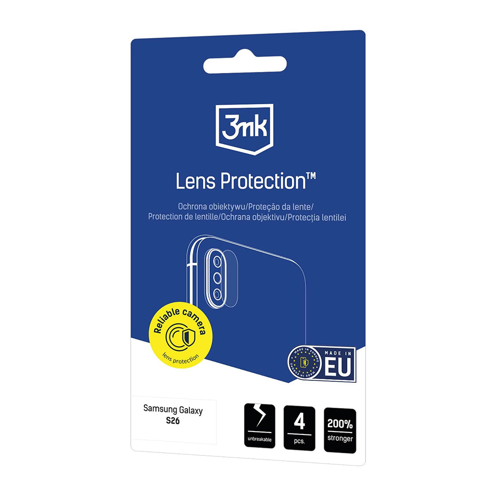 Προστατευτική Μεμβράνη Κάμερας Πίσω 3MK Protection για Samsung Galaxy S26 S942, Ενισχυμένο Γυαλί, Σετ 4 τεμαχίων, Διαφανής
