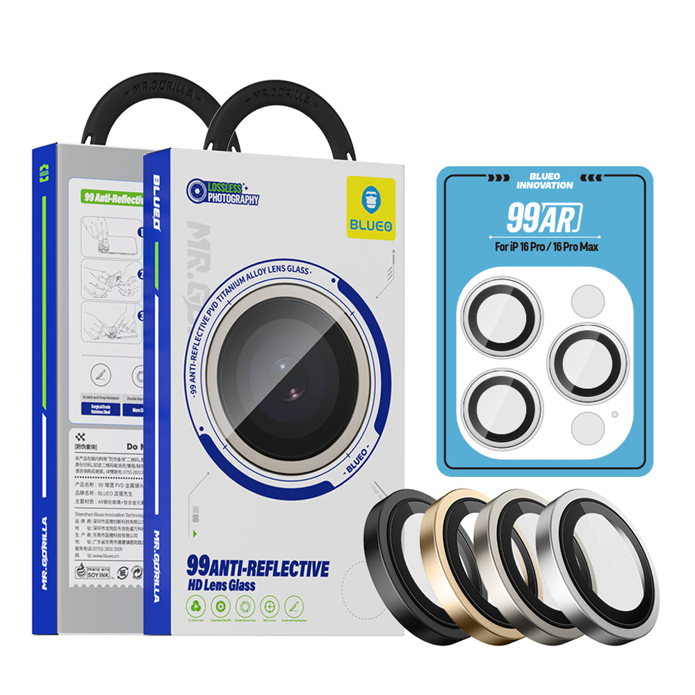 Προστατευτική μεμβράνη κάμερας πίσω Blueo 99 Anti-Reflective HD για Apple iPhone 16 Pro Max / 16 Pro, Ασφαλισμένο γυαλί, Μπρονζέ