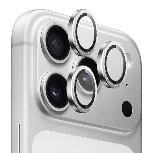 Προστατευτική Μεμβράνη Κάμερας Πίσω Blueo Glitter Diamond Metal Frame για Apple iPhone 17 Pro Max / 17 Pro, Ενισχυμένο Γυαλί, Ασημί