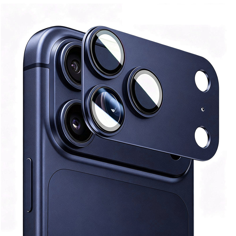 Προστατευτικό κάλυμμα πίσω κάμερας Blueo Integrated Metal για Apple iPhone 17 Pro Max, σκληρυμένο γυαλί, σκούρο μπλε